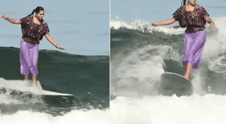 Patricia Ornelas: la surfista que conquista olas con su huipil