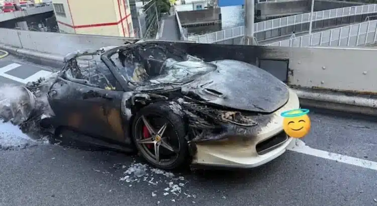 Ahorró 10 años para comprarse un Ferrari… se le incendió en una hora